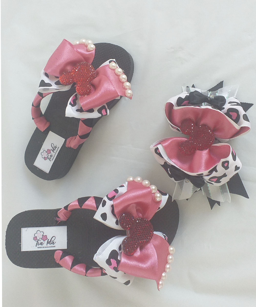 Set Princesas - (Sandalias decoradas y lazo estilo boutique)