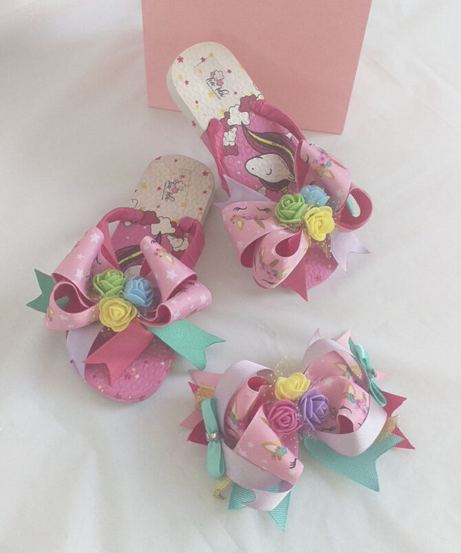 Set Princesas - (Sandalias decoradas y lazo estilo boutique)